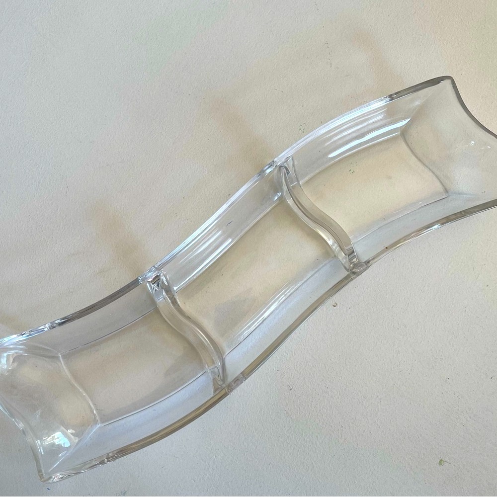 VILLEROY BOCH CRYSTAL DIVIDED CURVY
CANDY/ NUT TRAY/DISH 12"